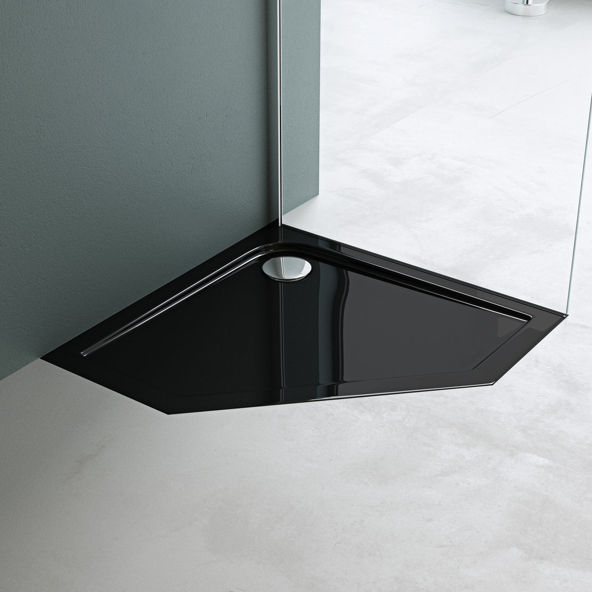 Receveur de douche Glasvilla en acrylique sanitaire, pentagonal Faro5