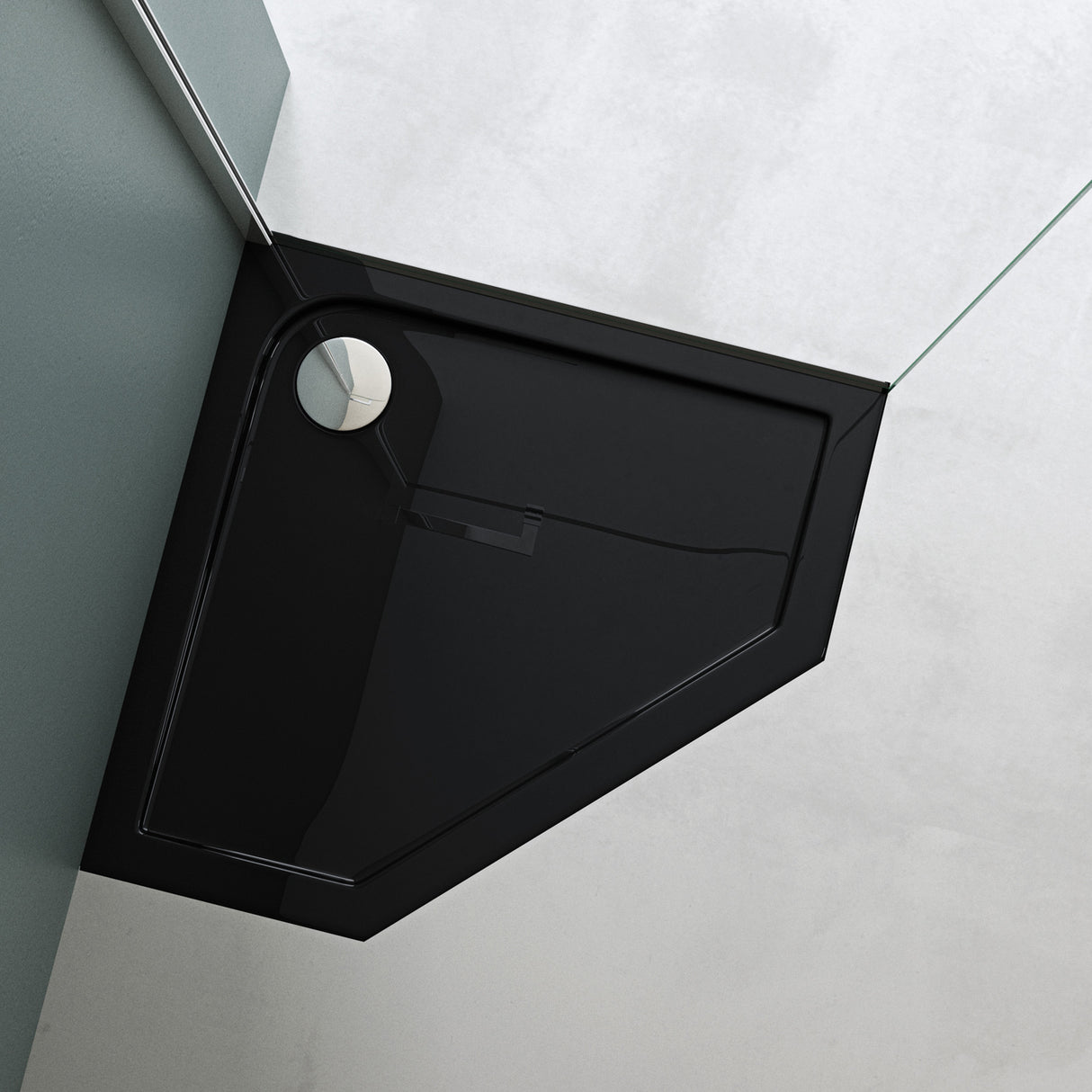 Receveur de douche Glasvilla en acrylique sanitaire, pentagonal Faro5