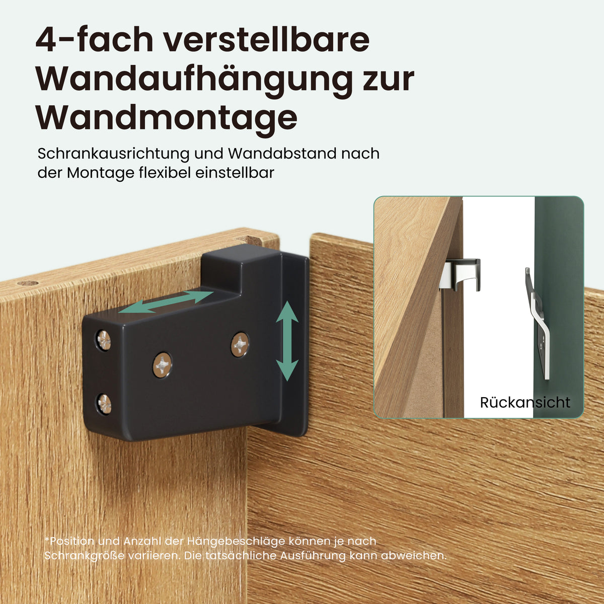 Glasvilla Design – Mueble TV suspendido con cierre suave y tirador oculto (Fernsehschrank02)