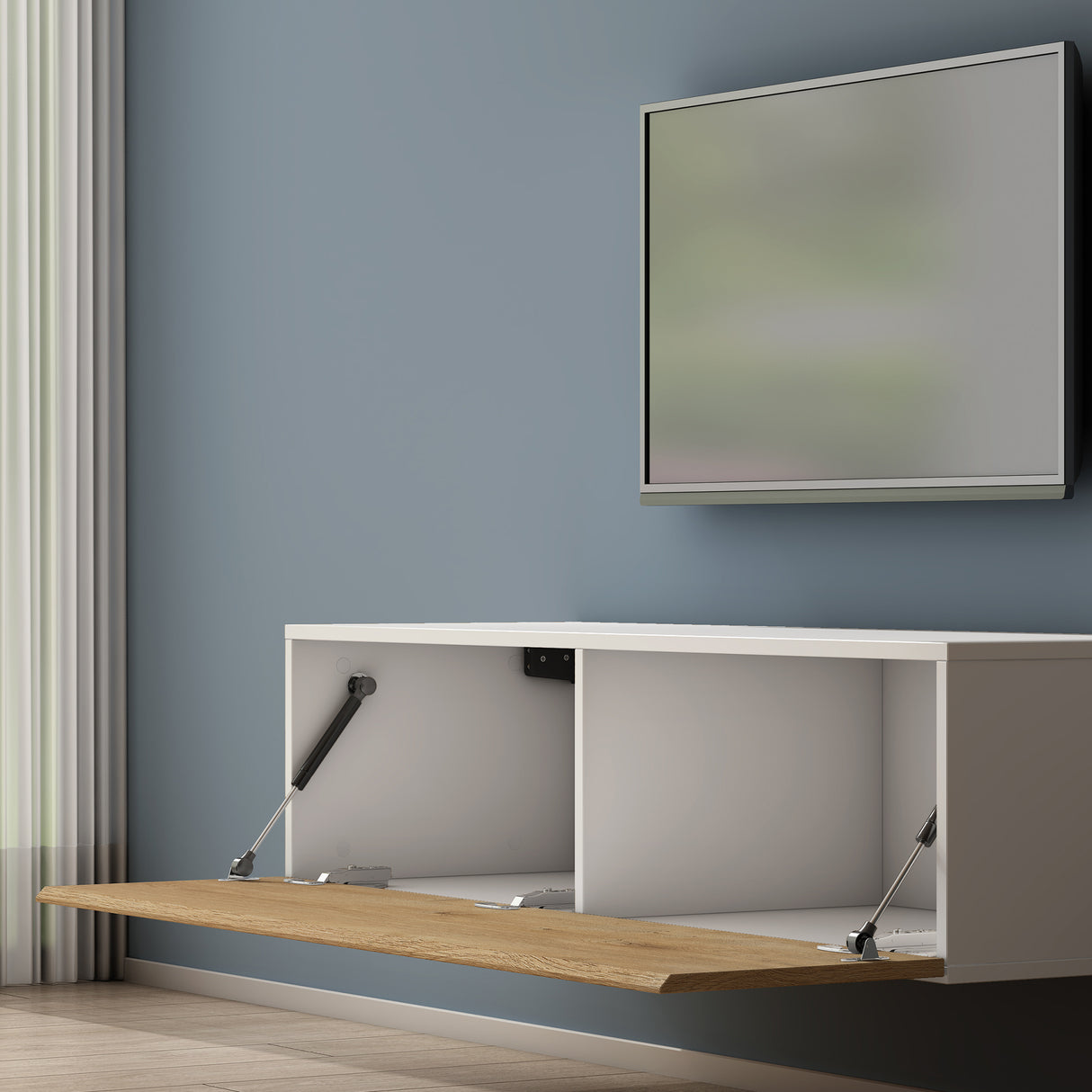 glasvilla mesa de televisión mueble de televisión armario con asa oculta y cierre suave mueble bajo armario colgante para sala de estar mueble de televisión02