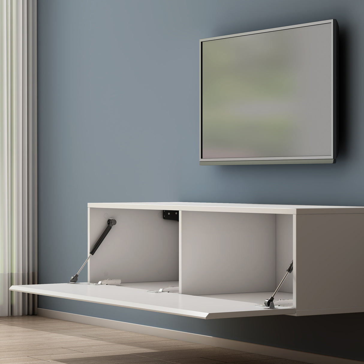 glasvilla mesa de televisión mueble de televisión armario con asa oculta y cierre suave mueble bajo armario colgante para sala de estar mueble de televisión02