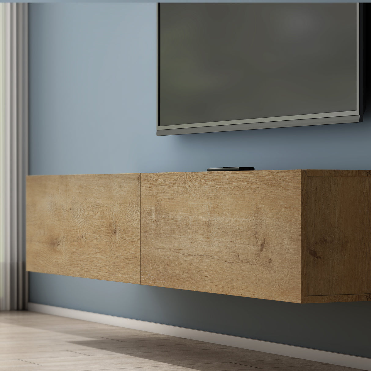 glasvilla mesa de televisión mueble de televisión armario con asa oculta y cierre suave mueble bajo armario colgante para sala de estar mueble de televisión02