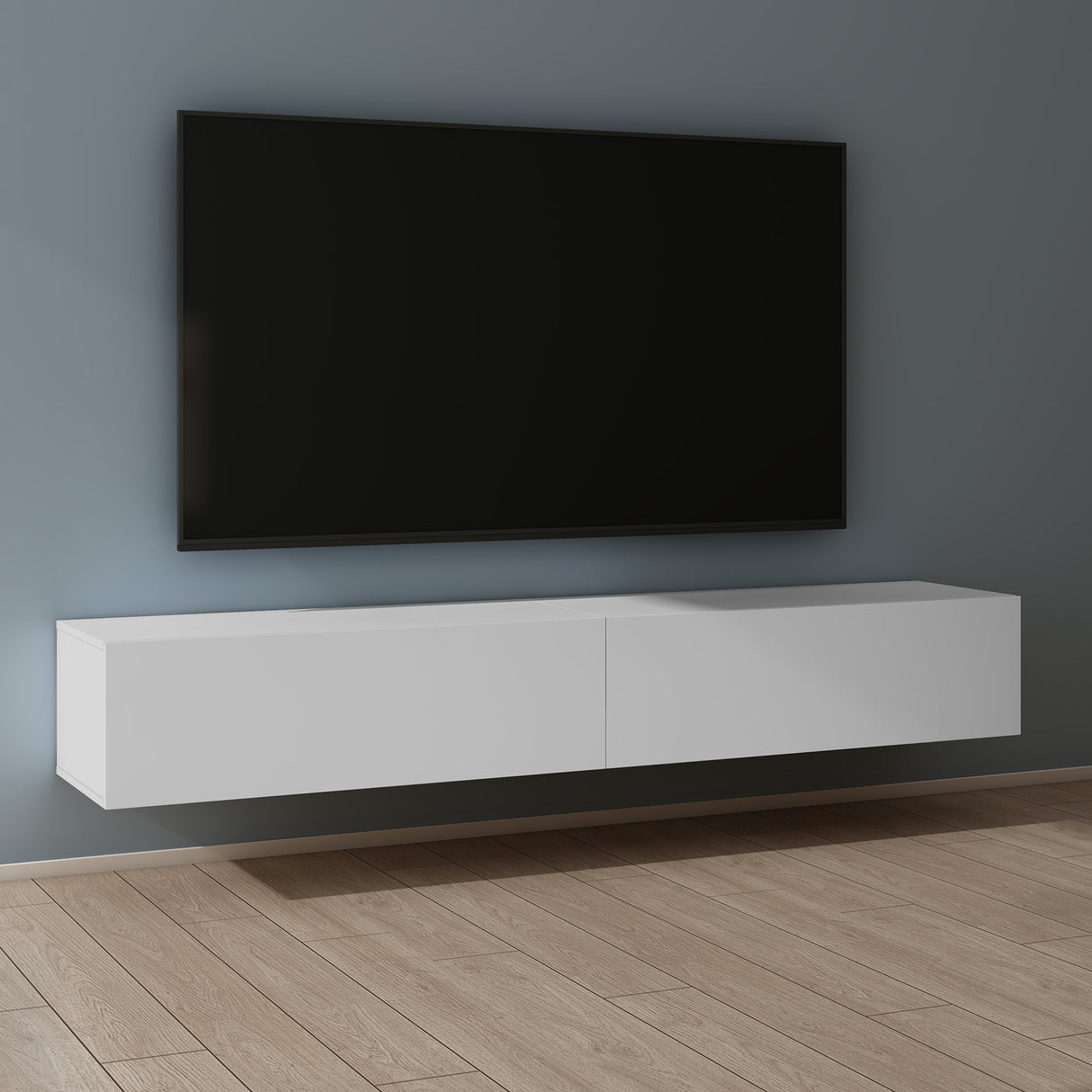 Glasvilla Design – Mueble TV suspendido con cierre suave y tirador oculto (Fernsehschrank02)