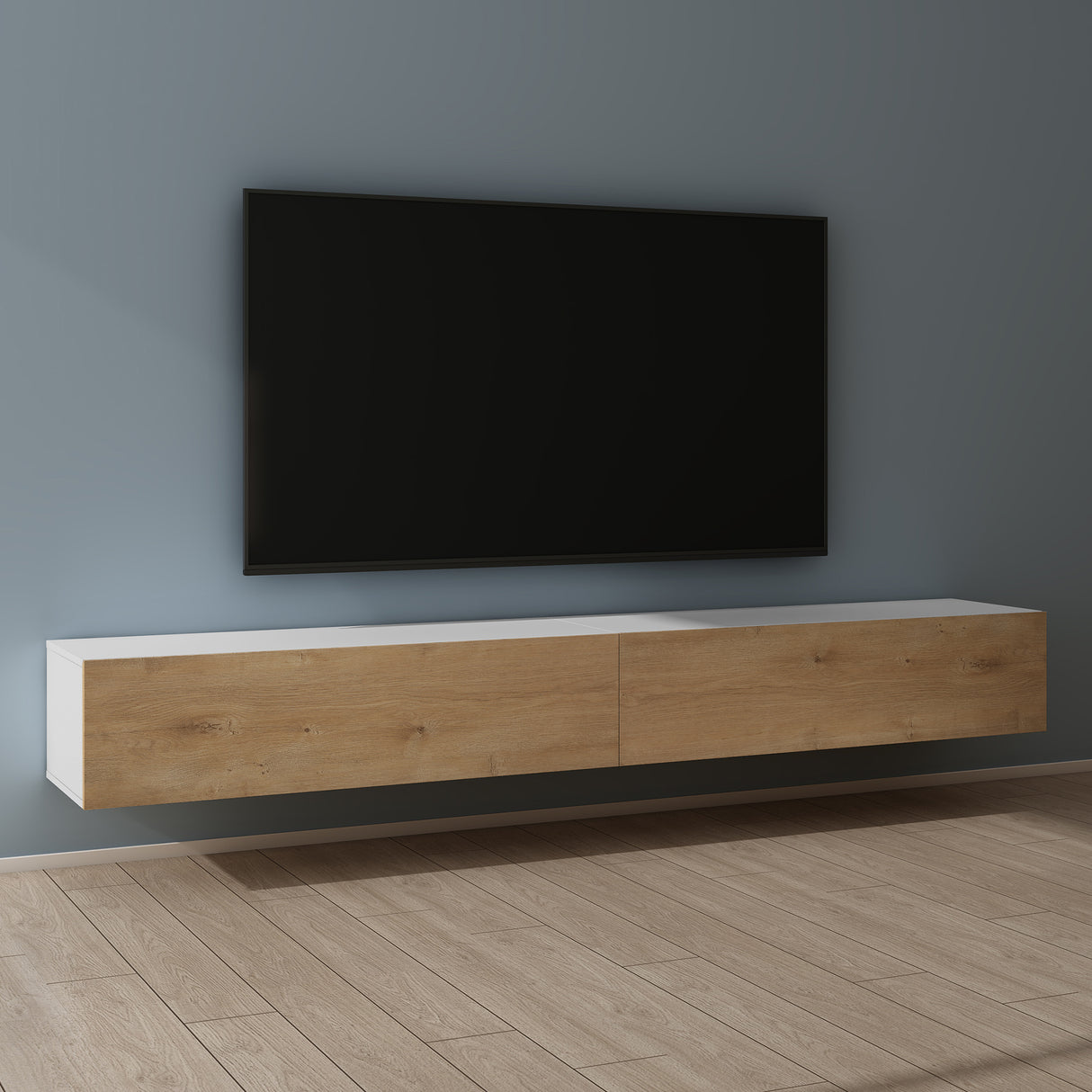glasvilla mesa de televisión mueble de televisión armario con asa oculta y cierre suave mueble bajo armario colgante para sala de estar mueble de televisión02
