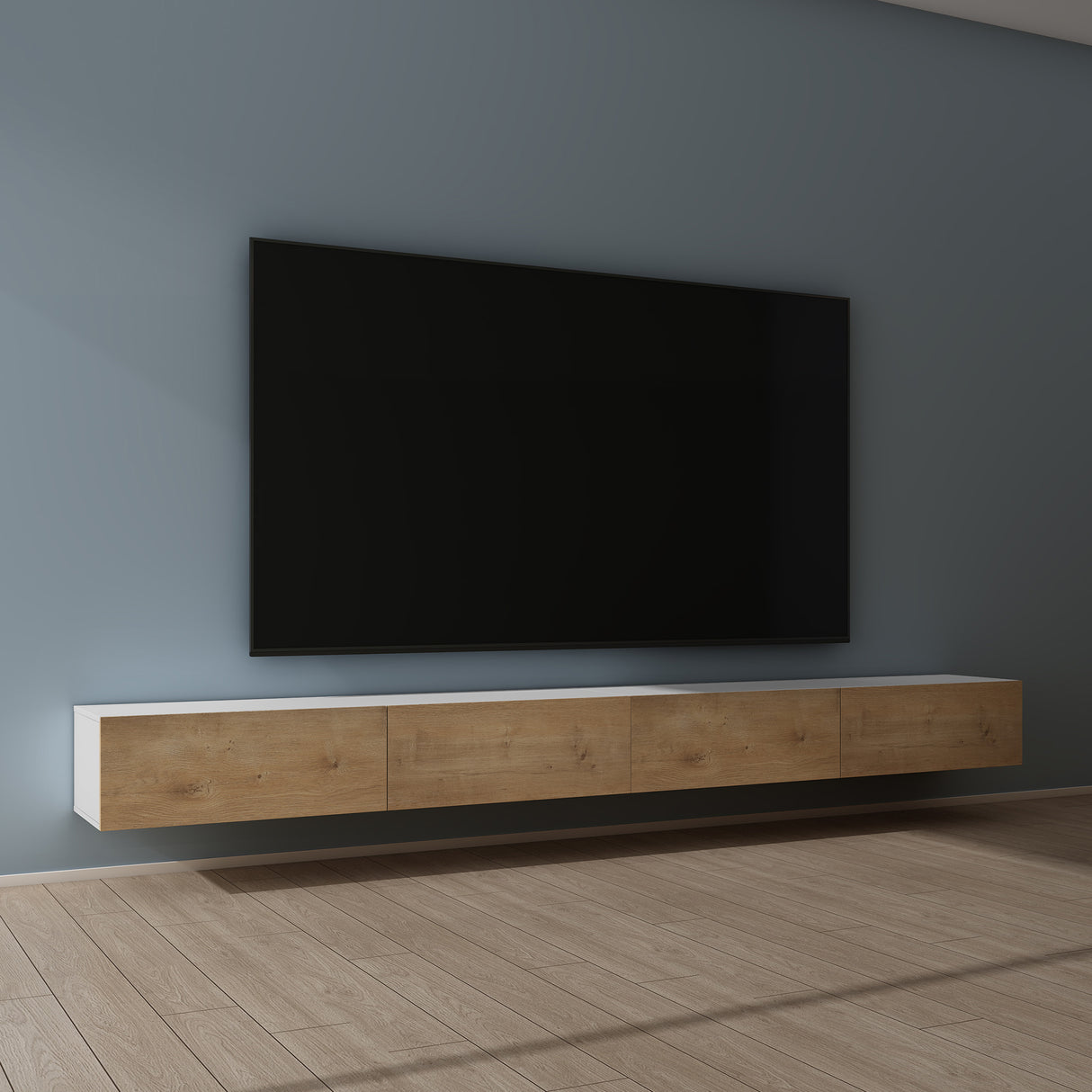 glasvilla mesa de televisión mueble de televisión armario con asa oculta y cierre suave mueble bajo armario colgante para sala de estar mueble de televisión02
