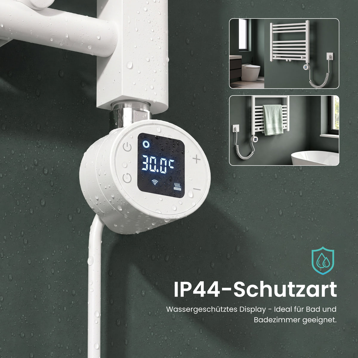 glasvilla Smart WiFi Heizstab für Badheizkörper, Heizelement Elektrischer Heizstab mit App-Steuerung, Thermostat & Timer-Funktion, Heizpatrone für Handtuchheizkörper Heizstab-03