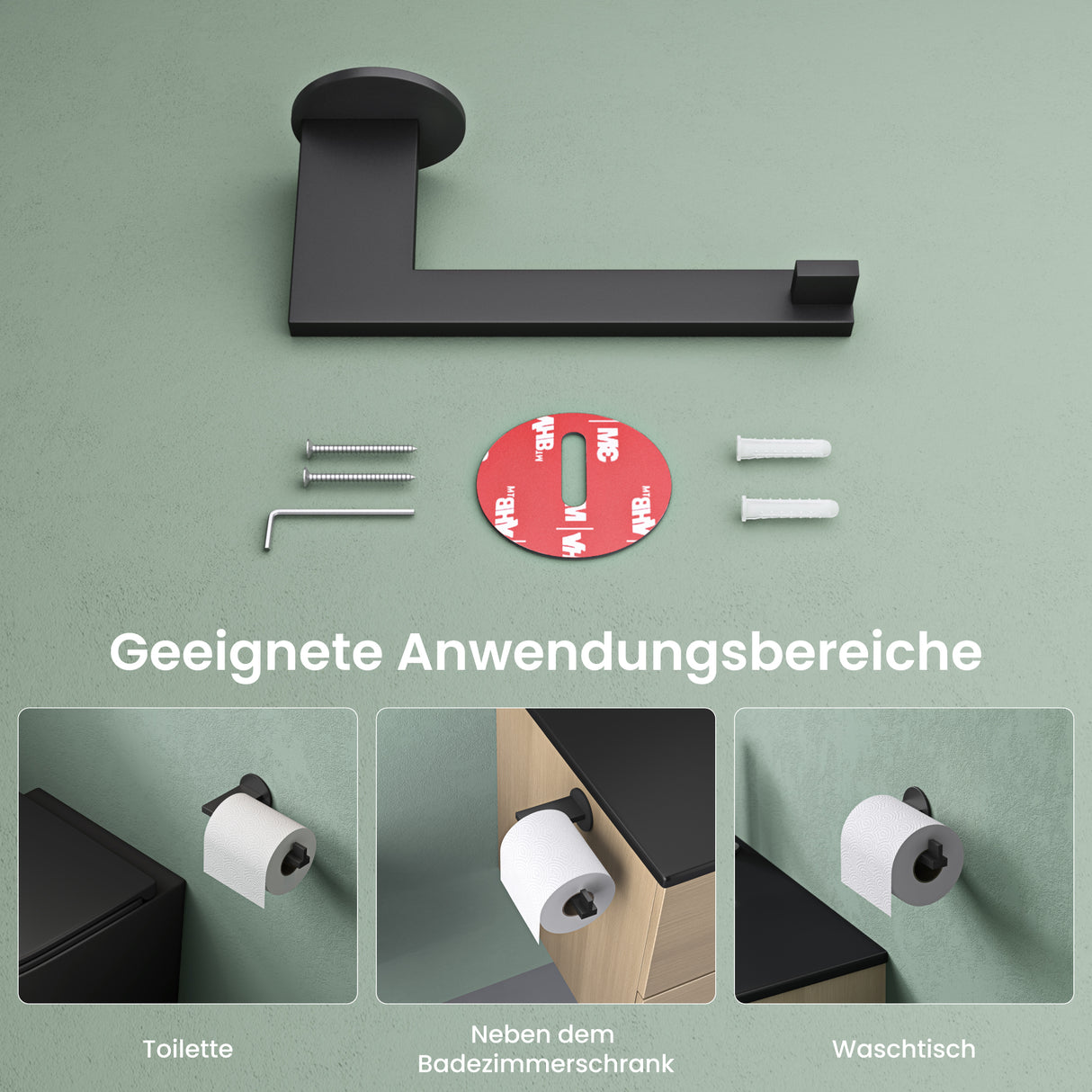 glasvilla Porte-Papier Toilette en Acier Inoxydable Porte-Rouleau de Papier Toilette Lino-02+03+04