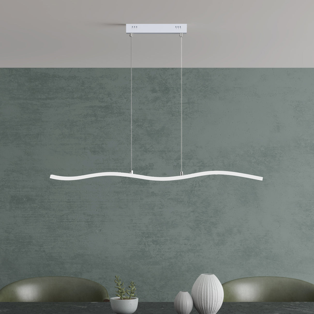 Suspension Glasvilla LED à intensité variable avec télécommande et câble réglable pour salle à manger, salon, chambre à coucher