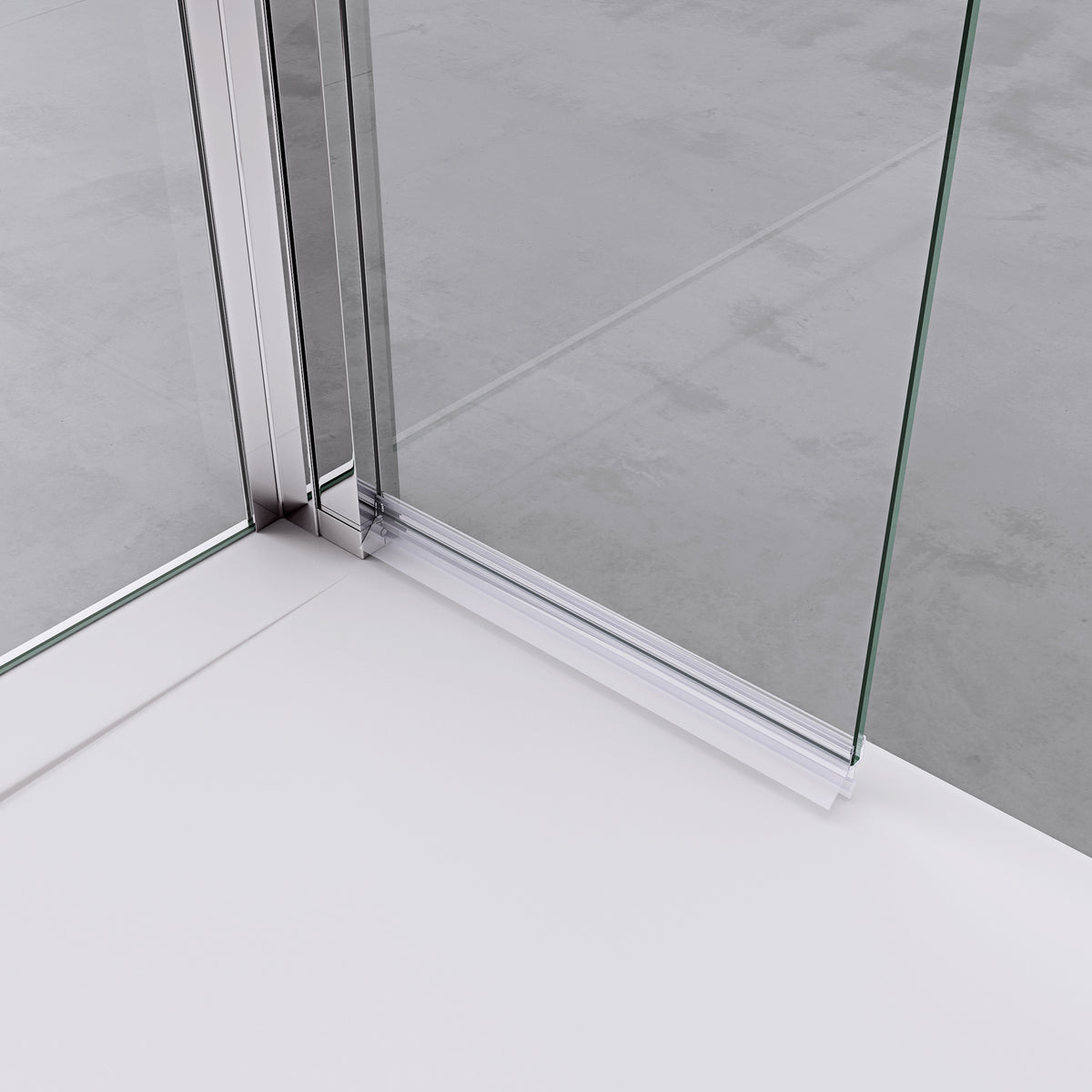 glasvilla Walk-In Duschwand für Dusche Duschabtrennung 8mm Klarglas ESG-Sicherheitsglas mit Nano Rechteckiger Stabilisator Bremen01K-Plus