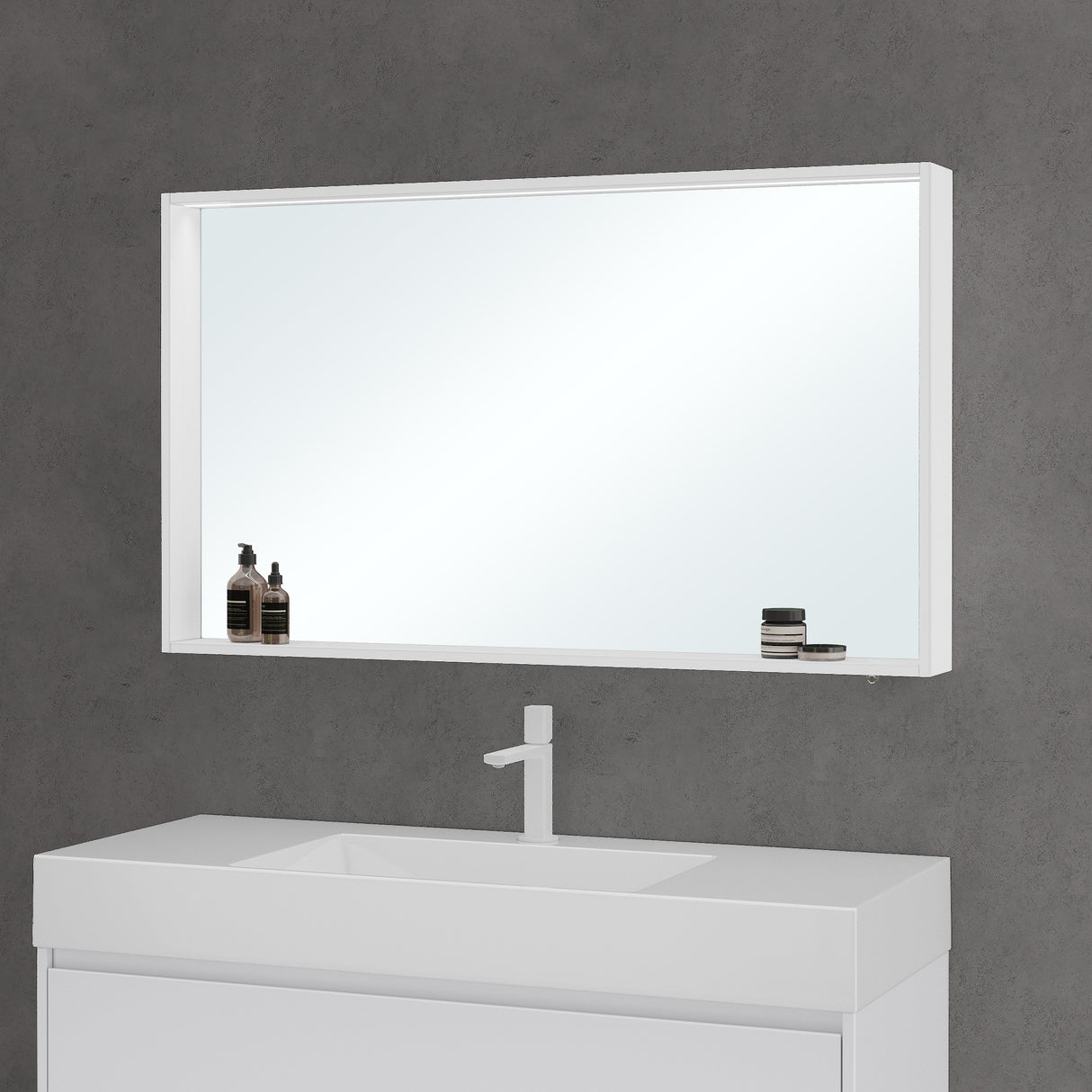 glasvilla Armadietto a Specchio con Luce Specchio con Pensile per Bagno con Luce LED Mobiletto da Bagno con Ante a Specchio Spiegelschrank-01
