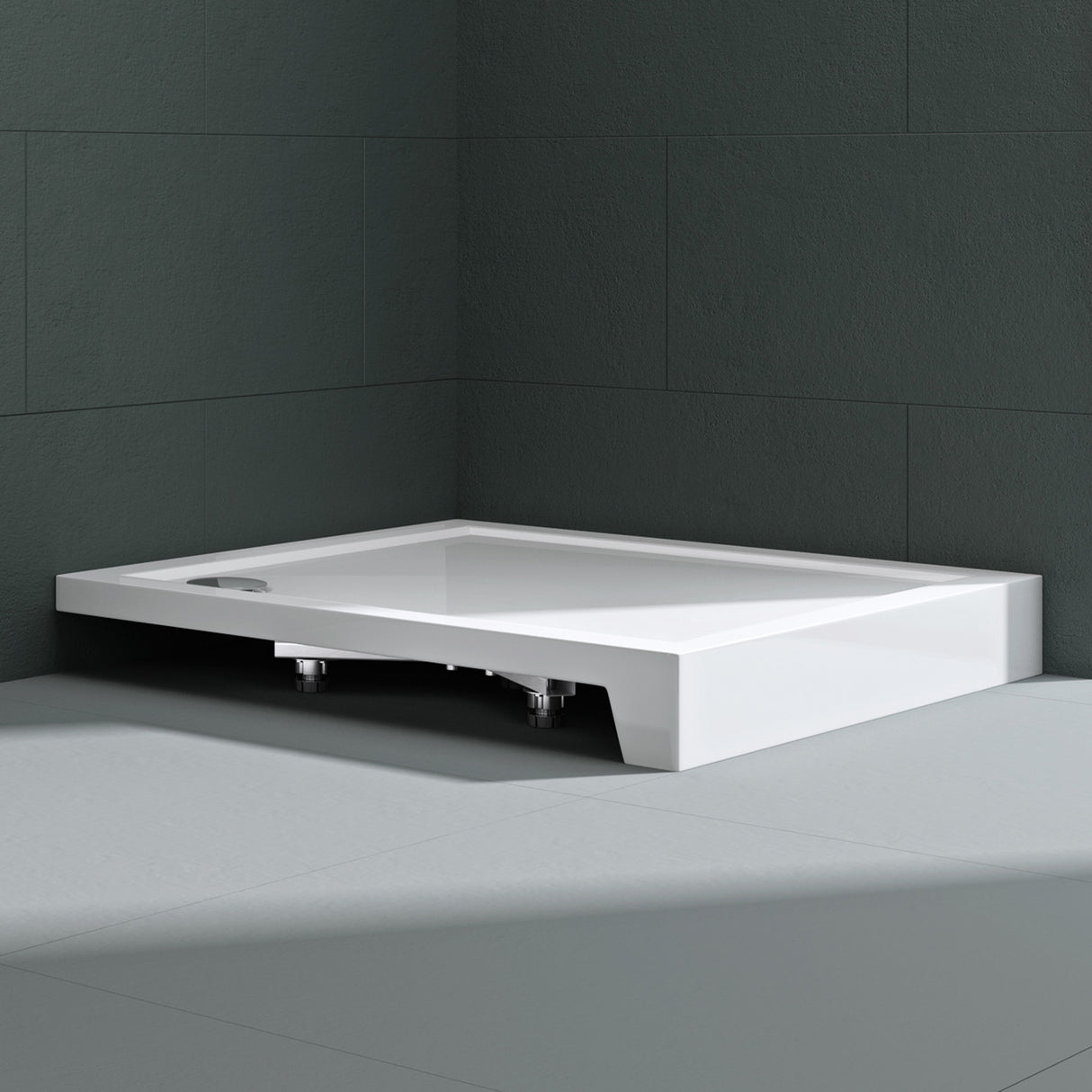 Receveur de douche antidérapant Glasvilla en acrylique carré de haute qualité Lucia