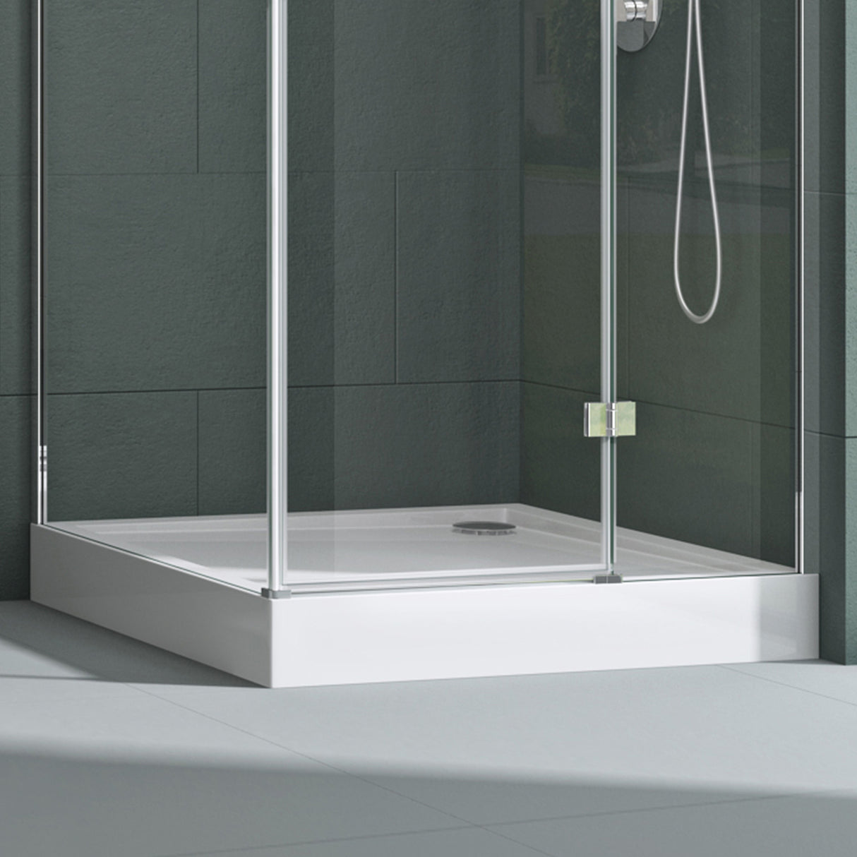 Receveur de douche antidérapant Glasvilla en acrylique carré de haute qualité Lucia