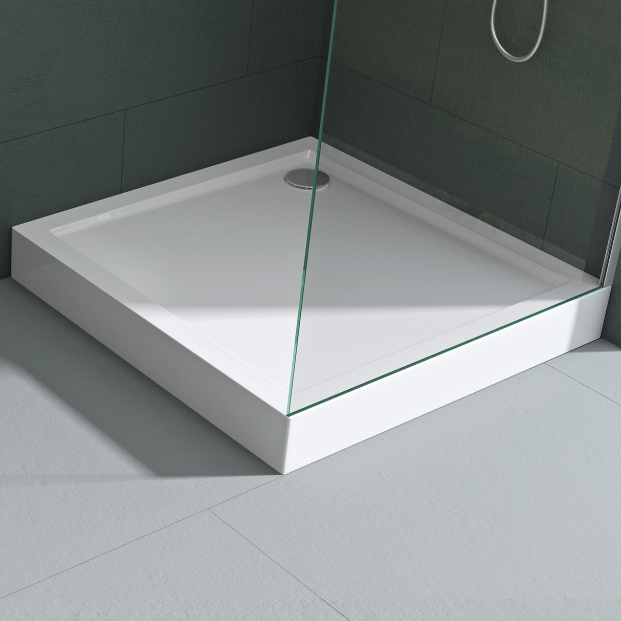 Receveur de douche antidérapant Glasvilla en acrylique carré de haute qualité Lucia