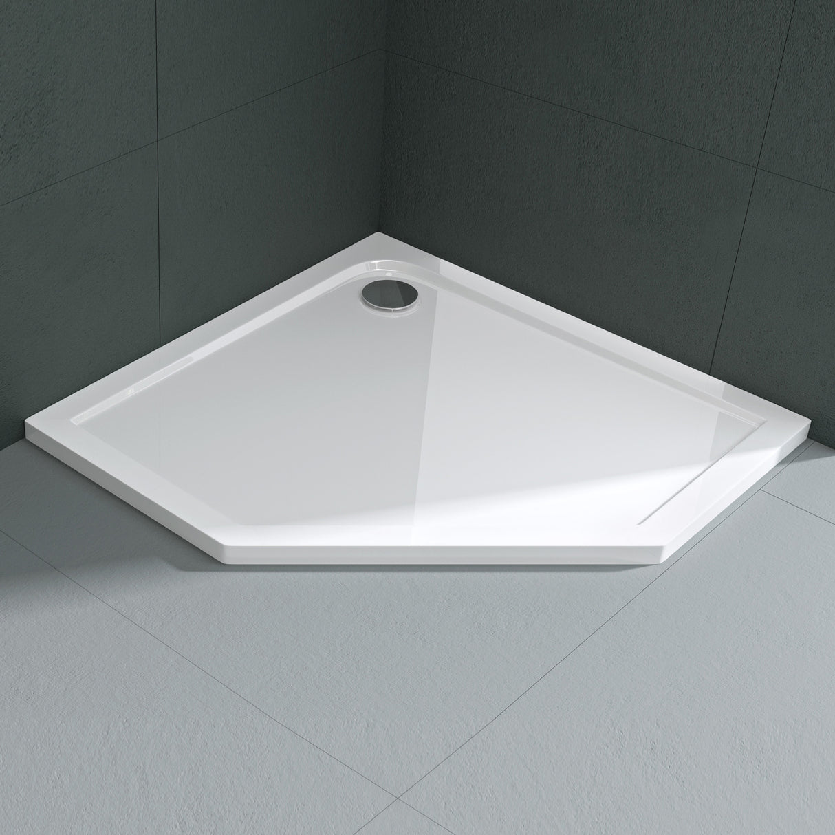 Receveur de douche Glasvilla en acrylique sanitaire, pentagonal Faro5