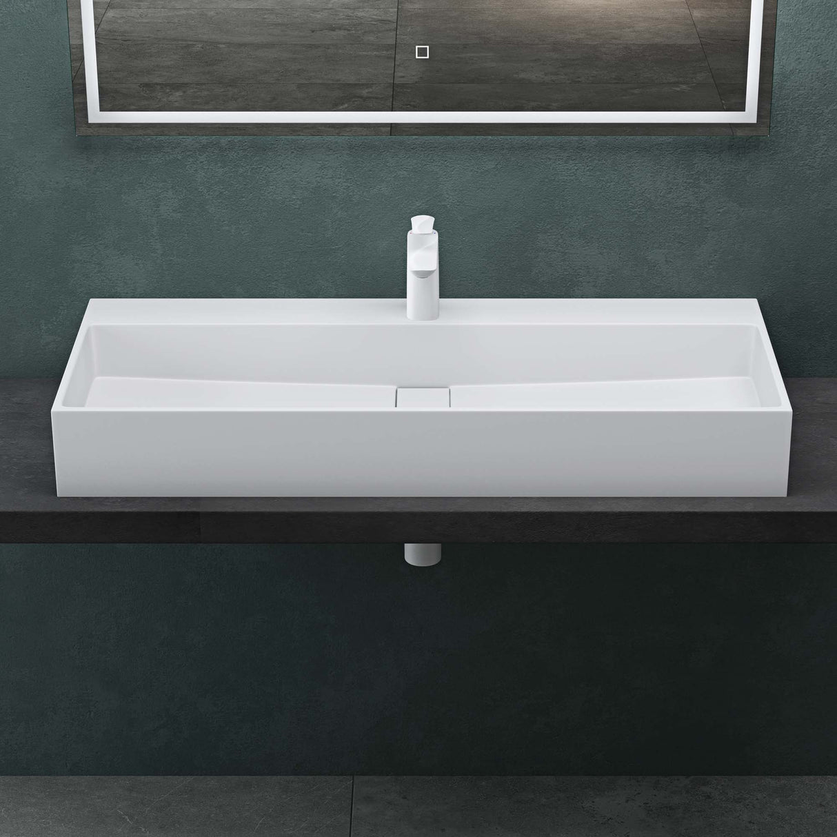Lavabo Glasvilla Col6028 – Mineralguss con orificio para grifo, diseño y funcionalidad superior