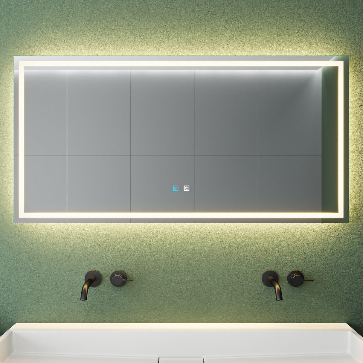 Glasvilla Design Espejo LED de Baño LED02 – Touch Moderno con Tecnología Antivaho Antifog