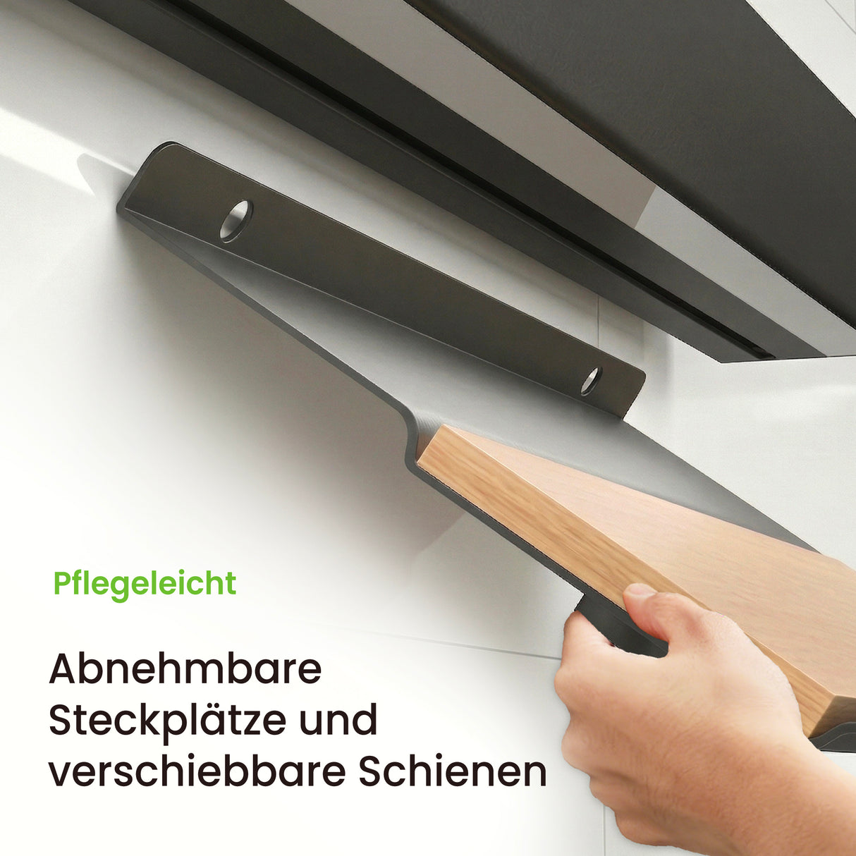 glasvilla Porta Spezie con Supporto per Cellulare o Porta Rotolo, Porta Coperchi a 3 Livelli e Porta Mestoli con 5 Ganci da Cucina, da Appendere con Guide, Reglo-09-12