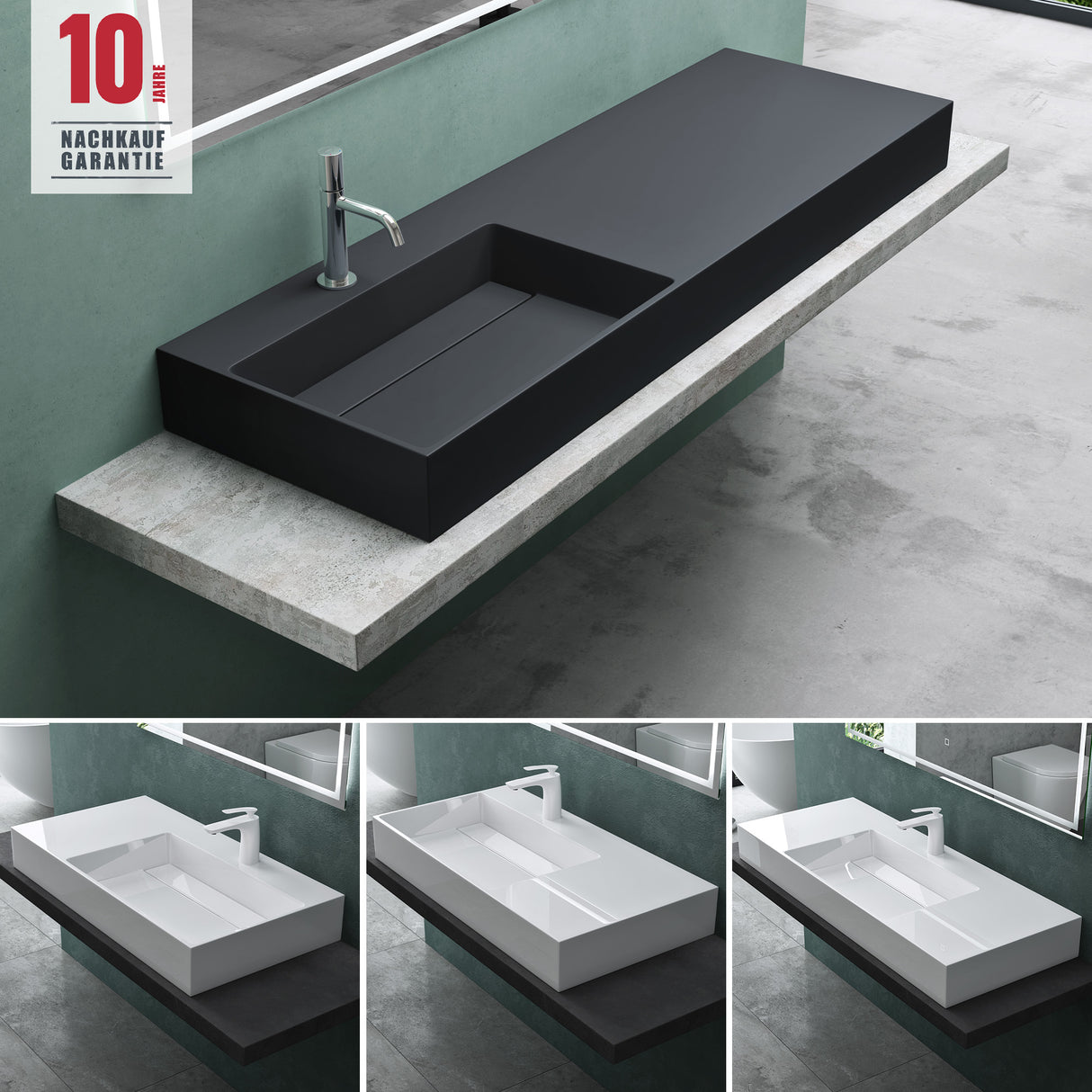 glasvilla Lavabo da Appoggio Lavandino Bagno Sospeso da Marmo Fuso Col12