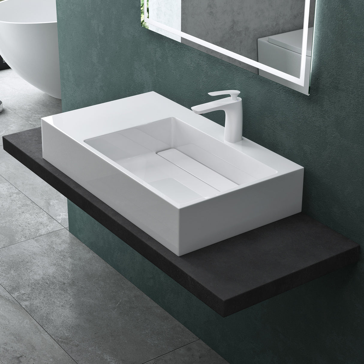 glasvilla Lavabo da Appoggio Lavandino Bagno Sospeso da Marmo Fuso Col12