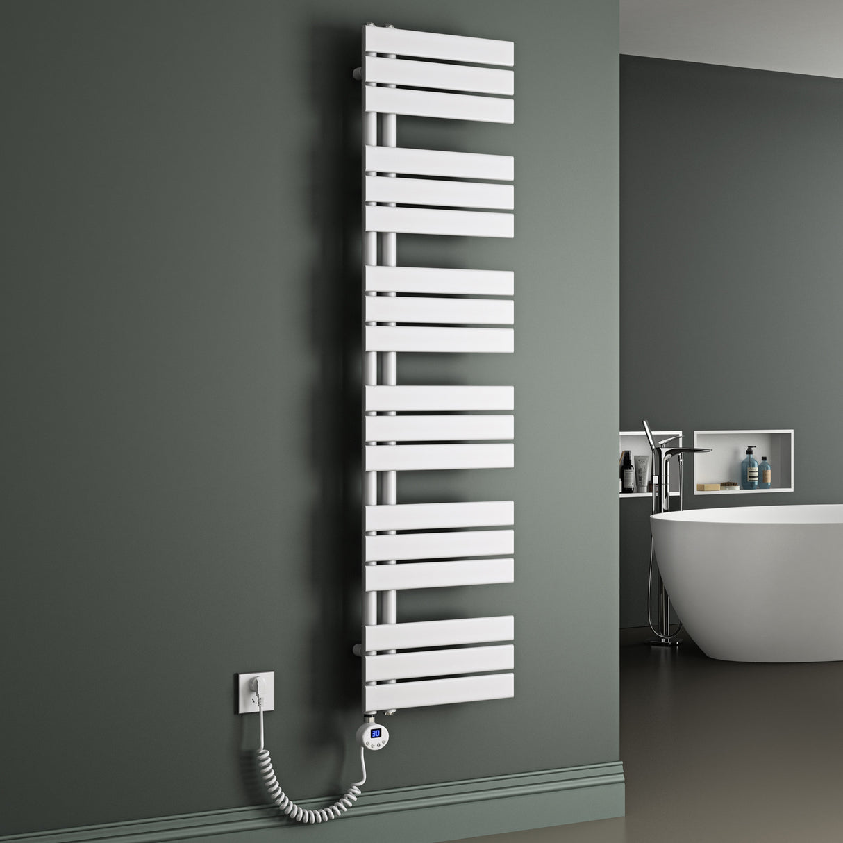 glasvilla Badheizkörper Elektrisch Seitenanschluss Handtuchheizkörper Handtuchhalter Handtuchwärmer Badheizung FN mit Heizstab 02