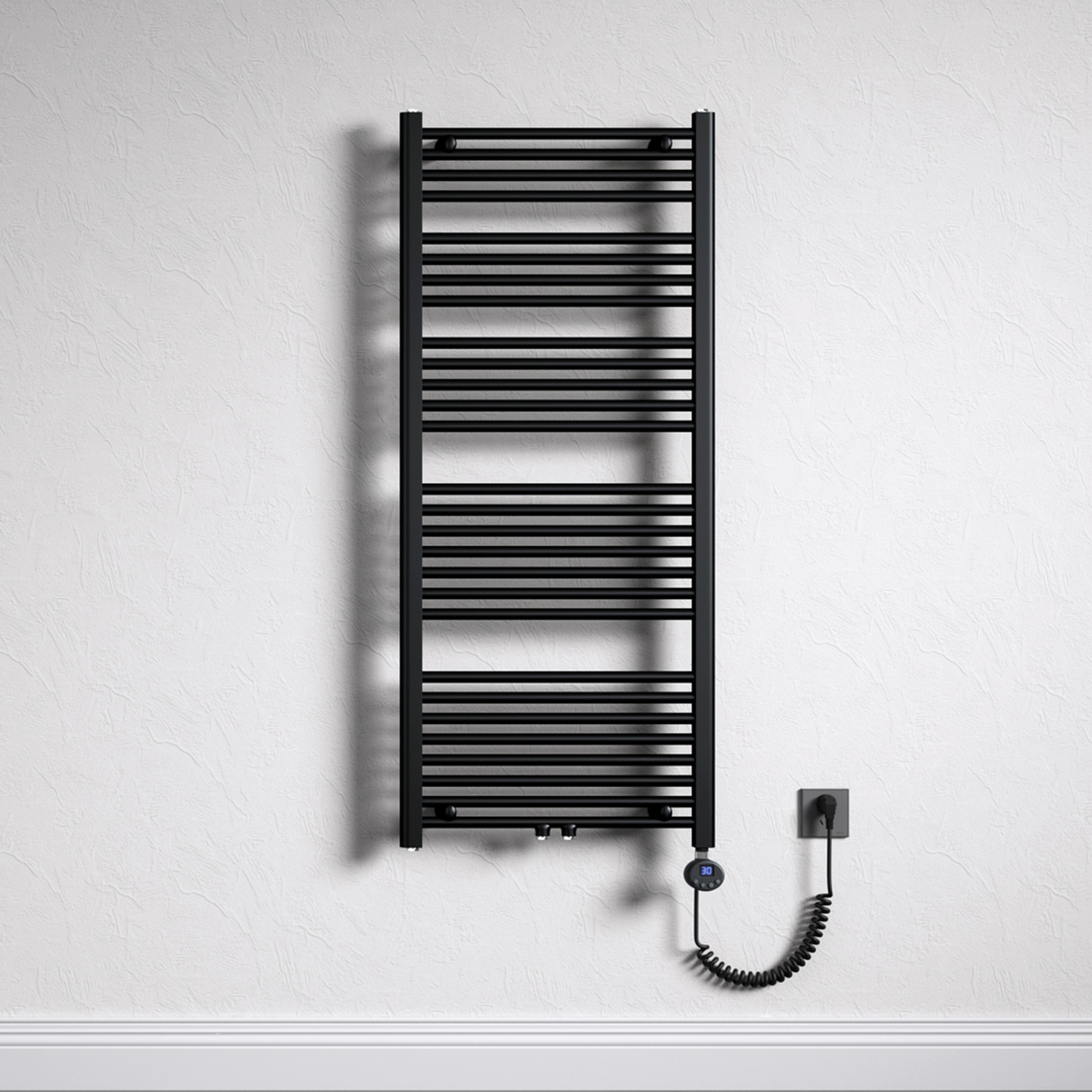 glasvilla Radiateur de Salle de Bain Sèche-Serviettes Électrique avec Raccordement Latéral Radiateur Tubulaire RHE avec Élément Chauffant 02