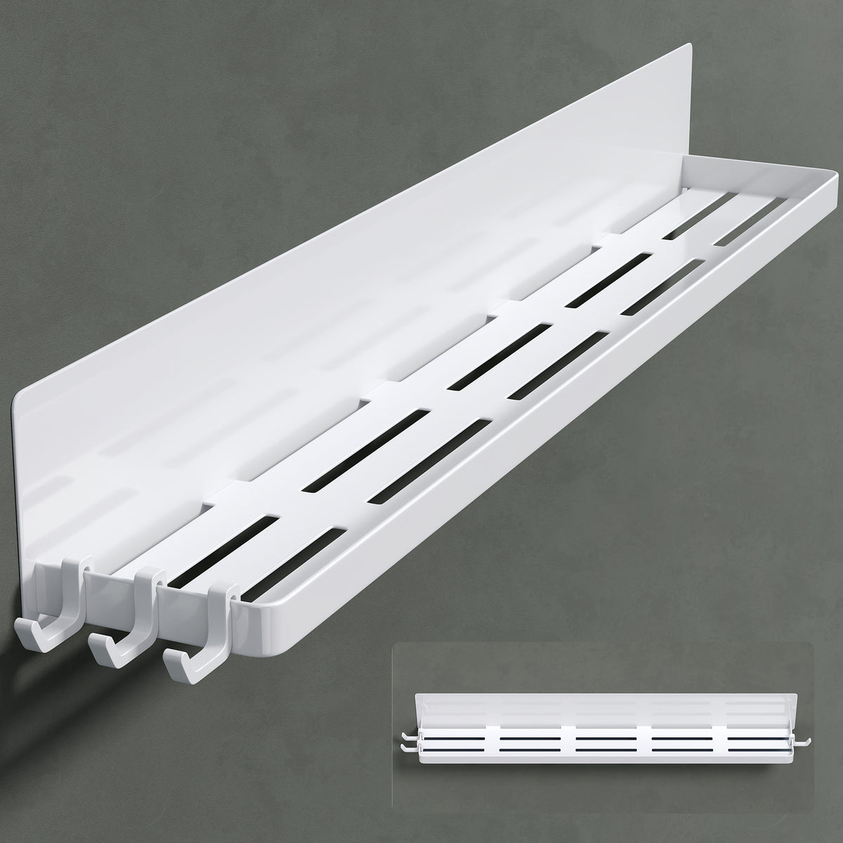 glasvilla Étagère de douche sans perçage, Étagère de douche magnétique, Étagère de salle de bain murale autocollante 60cm Reglo-01