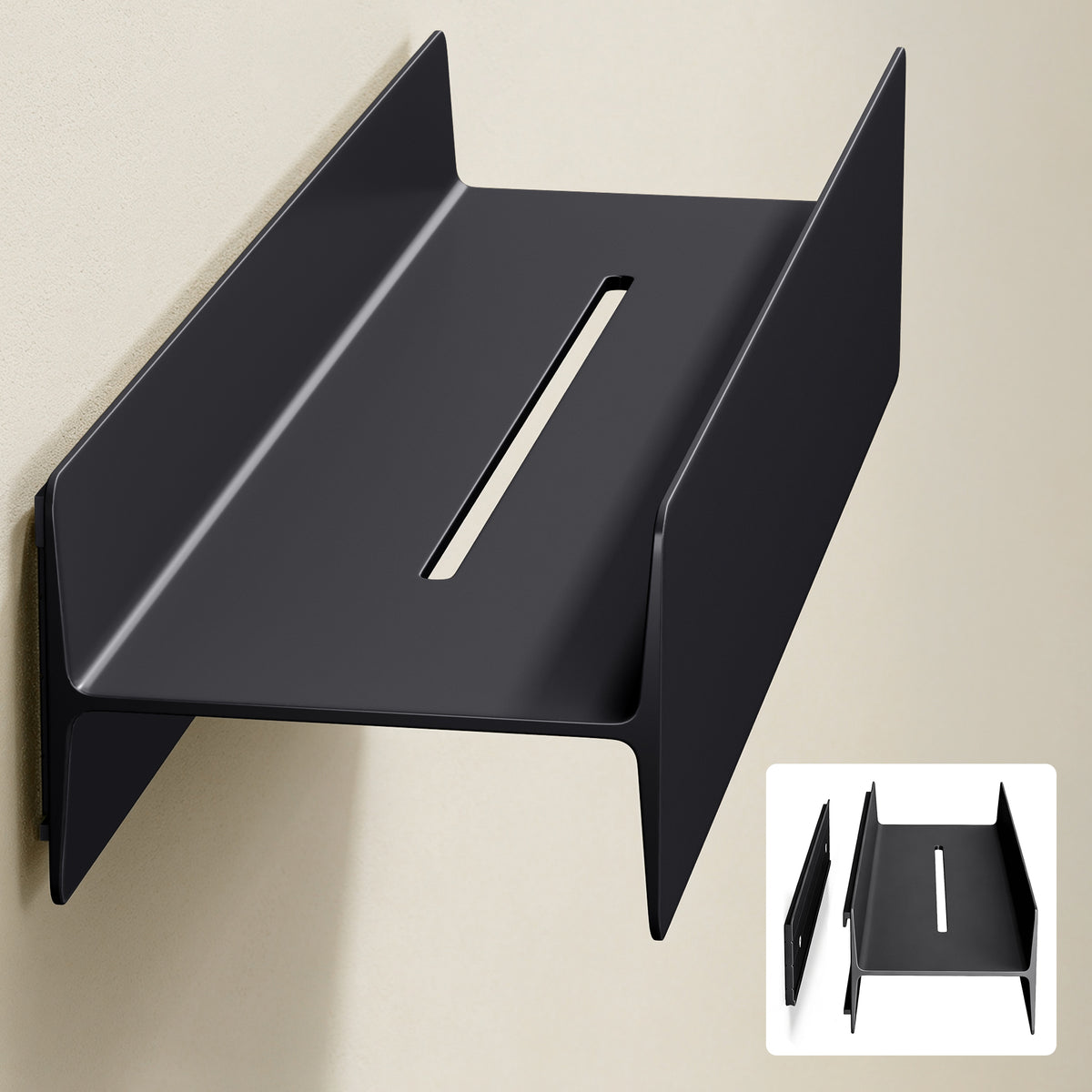 Estante de Ducha Glasvilla Reglo-03 Repisa de Pared 40 cm para Baño (Atornillable o Adhesiva)