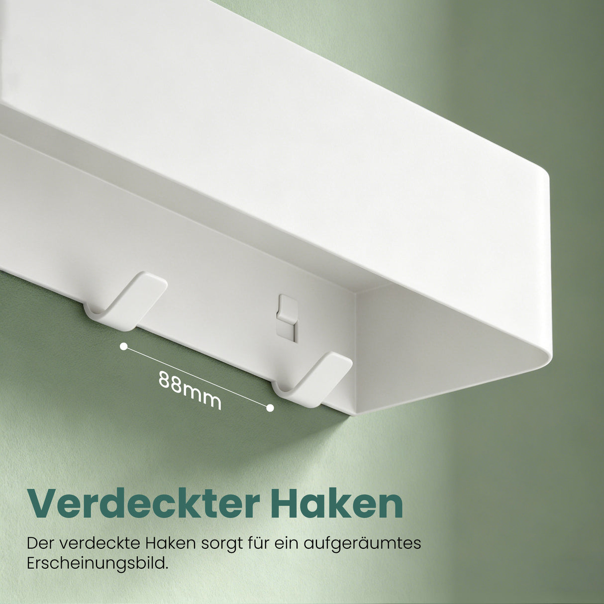 glasvilla Duschablage zum Bohren oder Kleben, Duschregal mit Haken, Badablage zur Wandmontage, Badezimmer Organizer Reglo-05