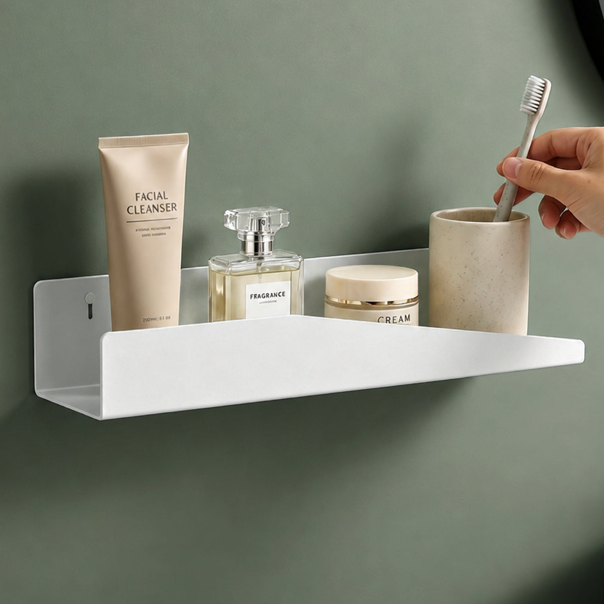 glasvilla Mensola da Parete Multifunzionale, Mensola Doccia in Acciaio al Carbonio Antiruggine, Installazione con Foratura o Adesivo, Adatta per Bagno e Cucina, Reglo-15