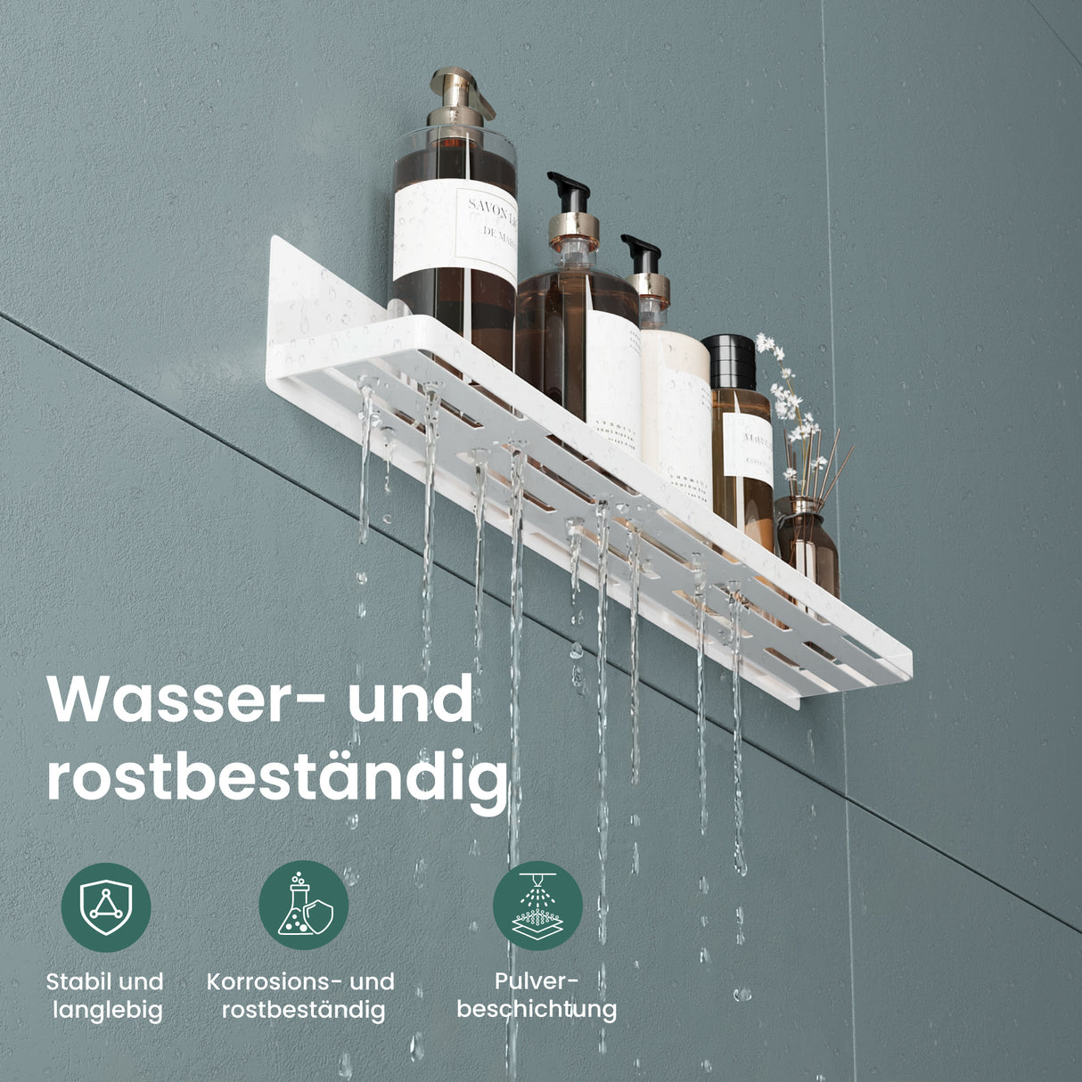 Estante de Ducha Glasvilla Reglo-01 Duschablage Magnética sin Taladro (60 cm)