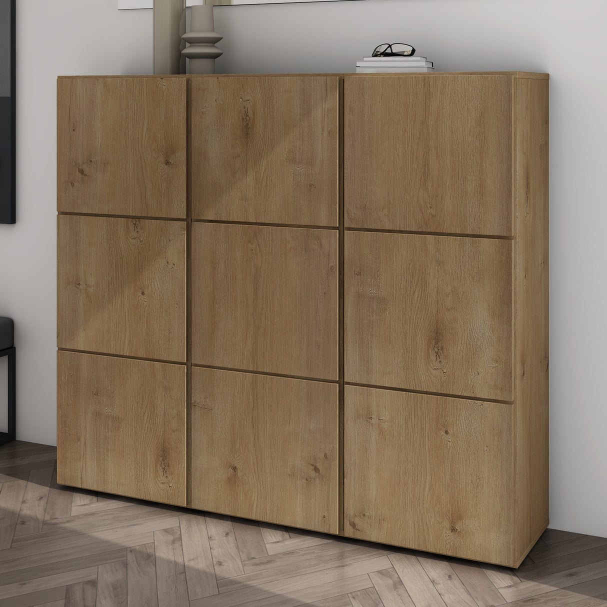 glasvilla Meuble à Chaussures Coffre à Chaussures avec 3 Compartiments LTH 45x36x120 cm Meuble à Chaussures 02