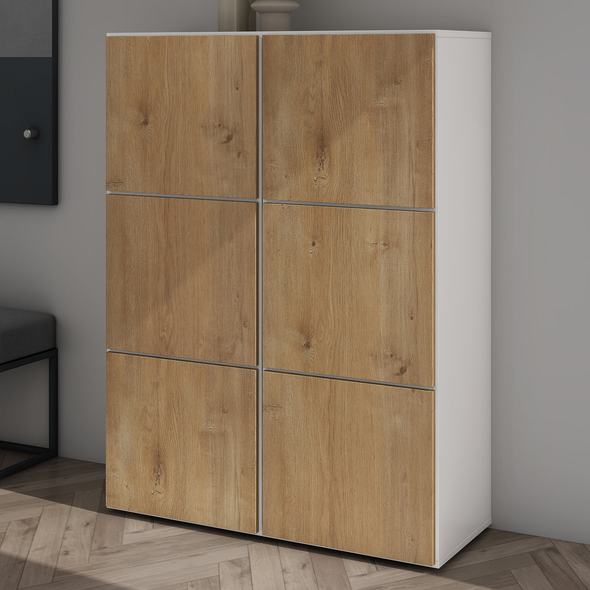 glasvilla Meuble à Chaussures Coffre à Chaussures avec 3 Compartiments LTH 45x36x120 cm Meuble à Chaussures 02