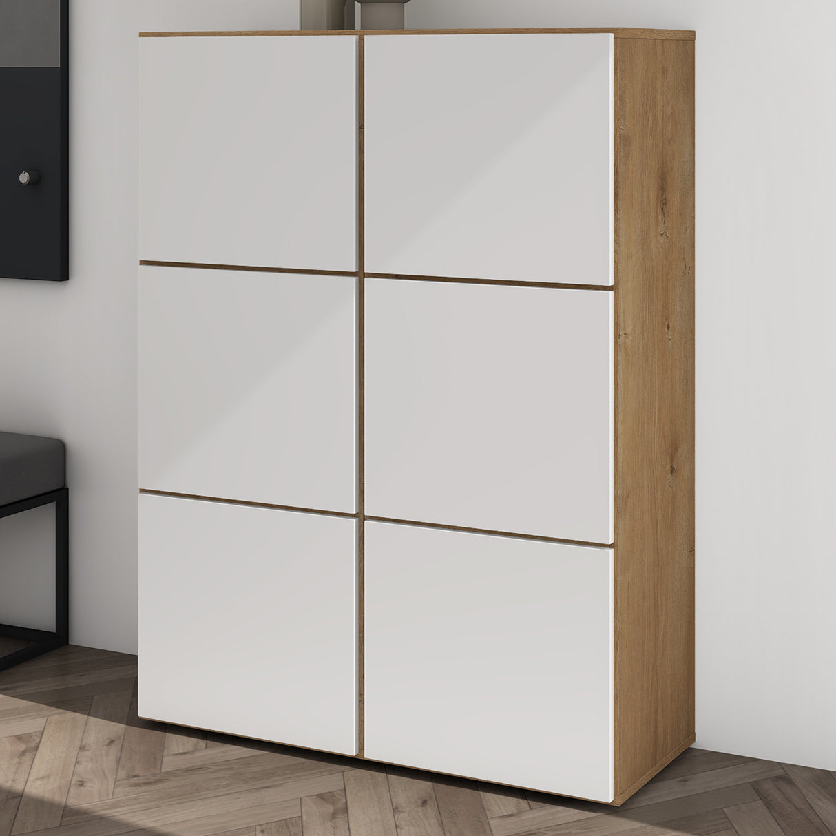 glasvilla Meuble à Chaussures Coffre à Chaussures avec 3 Compartiments LTH 45x36x120 cm Meuble à Chaussures 02