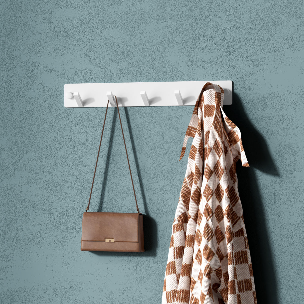 Porte-manteau mural Glasvilla, crochets muraux en aluminium, porte-manteau avec crochets pliables, tringle à vêtements, crochets pour vêtements Stalo-04+05