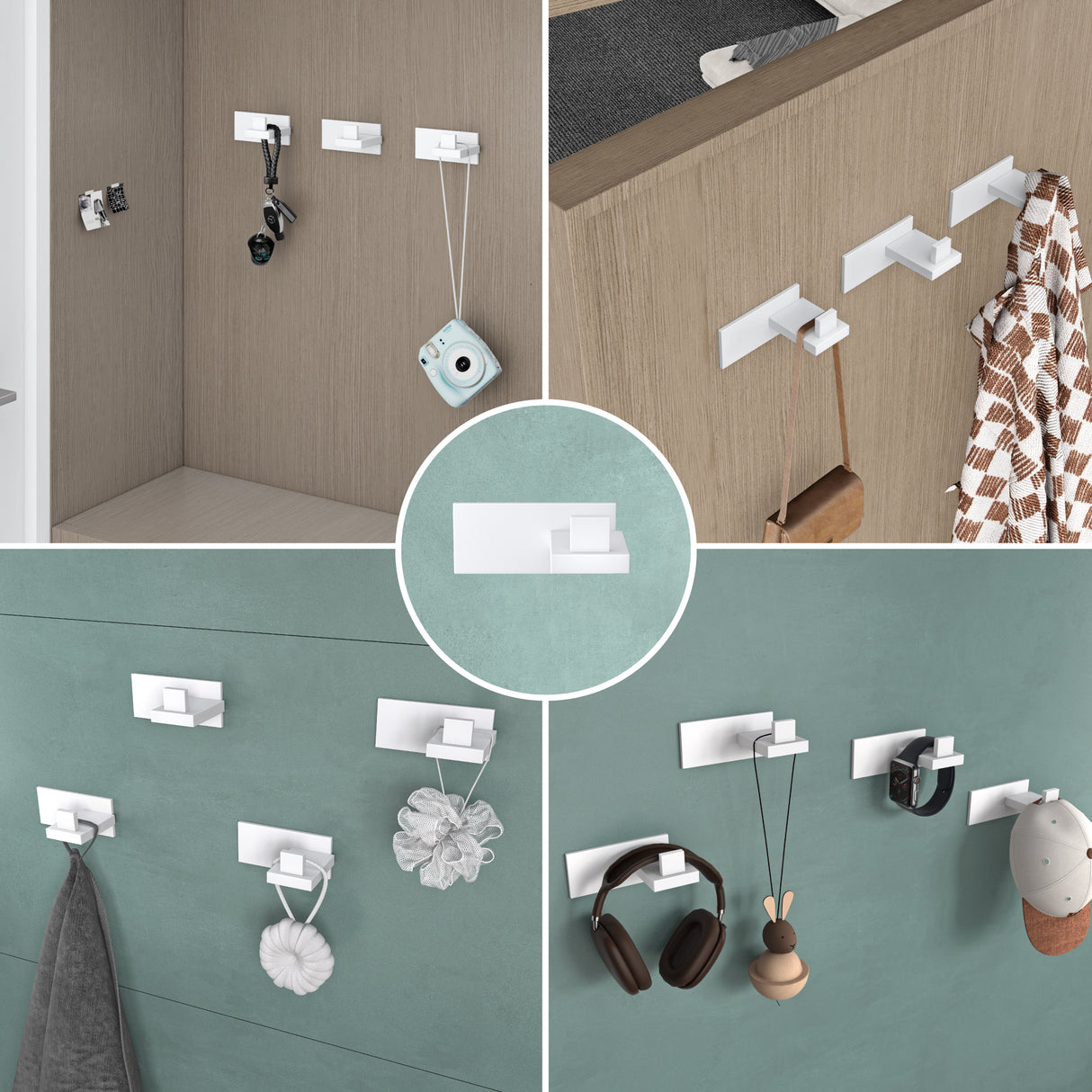 glasvilla Patères Porte-Manteau Mural Crochets Muraux en Acier Inoxydable à Manteaux Stalo-06+Stalo-07