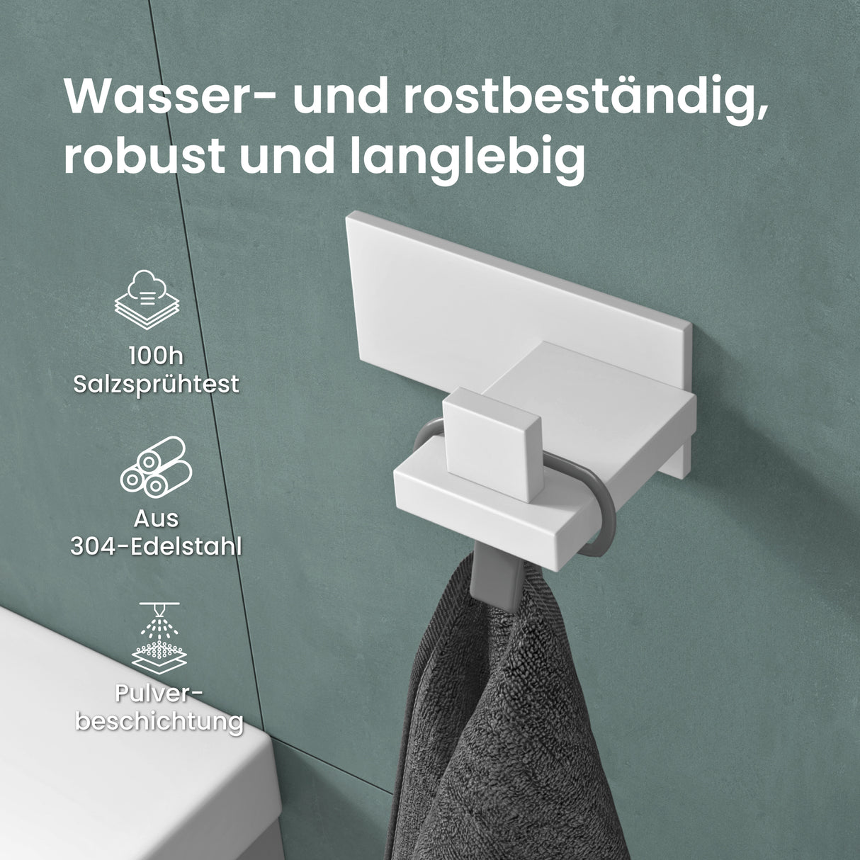 glasvilla Patères Porte-Manteau Mural Crochets Muraux en Acier Inoxydable à Manteaux Stalo-06+Stalo-07