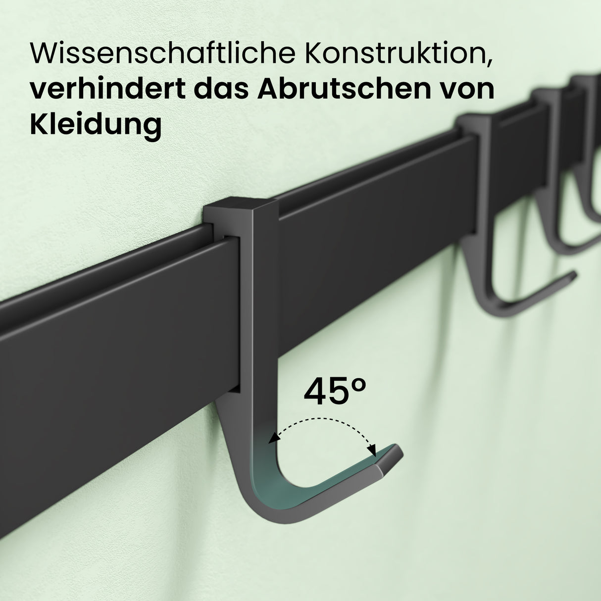 glasvilla Kleiderhaken zum Bohren oder Kleben, Garderobenleiste aus Aluminium, Garderobenhaken Wandhaken Stalo-12