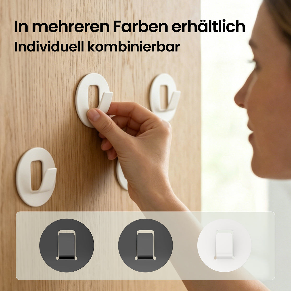glasvilla Kleiderhaken 4 Stück Wandgarderobe Wandhaken aus Aluminiumlegierung Garderobenleiste Garderobenhaken Stalo-16