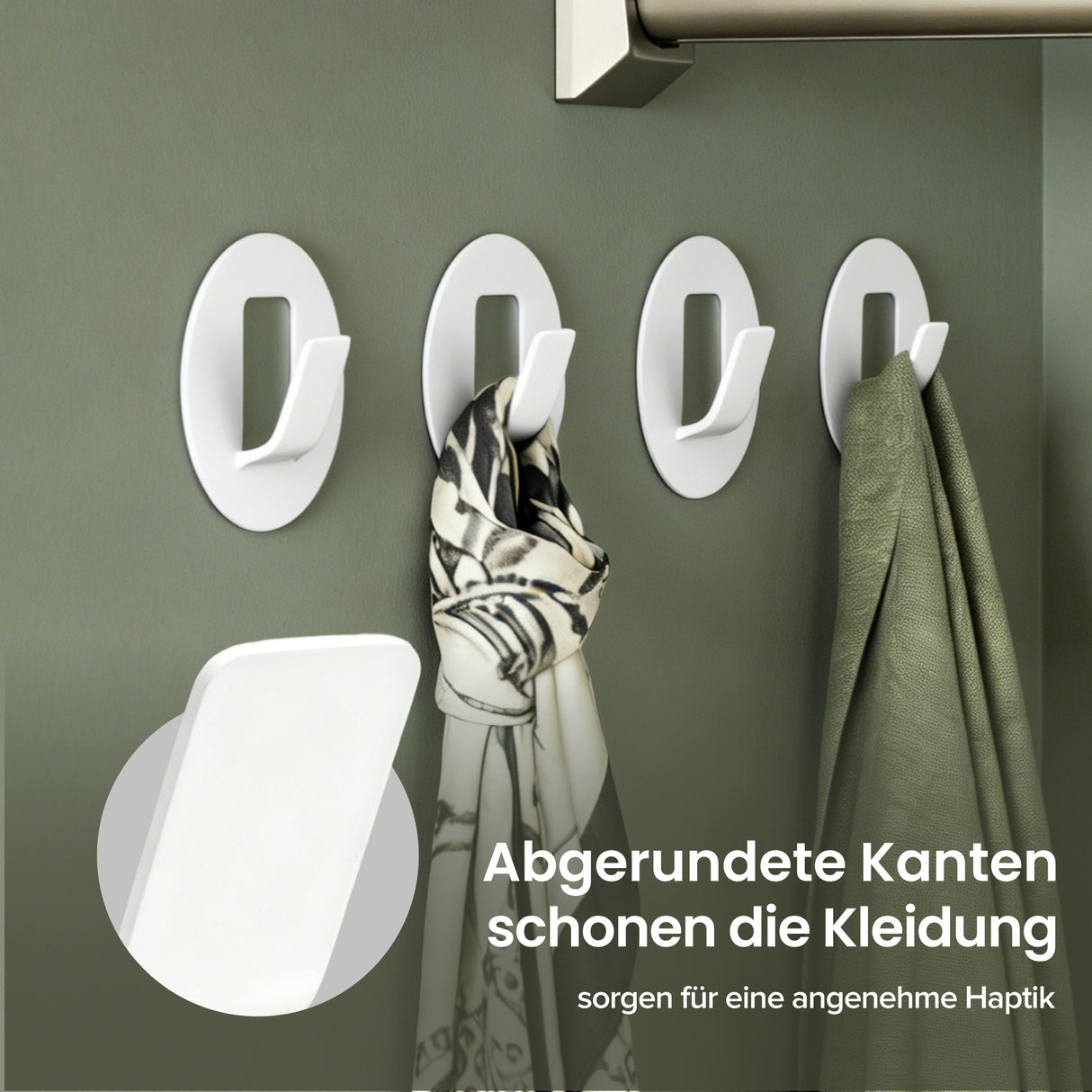 glasvilla Kleiderhaken 4 Stück Wandgarderobe Wandhaken aus Aluminiumlegierung Garderobenleiste Garderobenhaken Stalo-16
