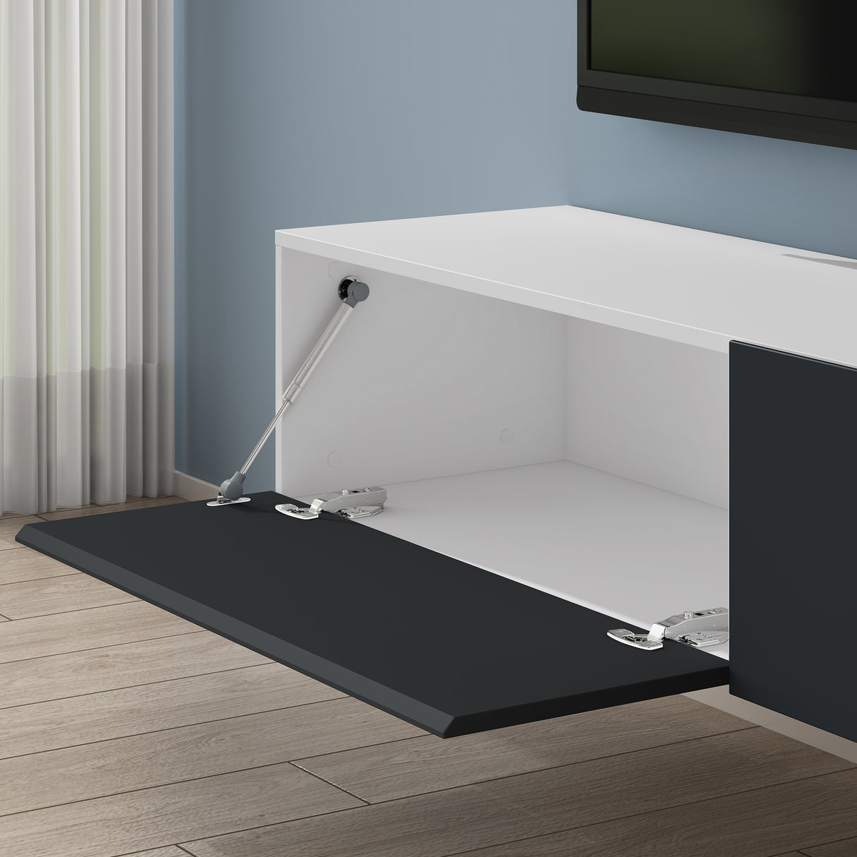 glasvilla mesa de televisión mueble de televisión armario con asa oculta y cierre suave mueble bajo armario colgante para sala de estar mueble de televisión02