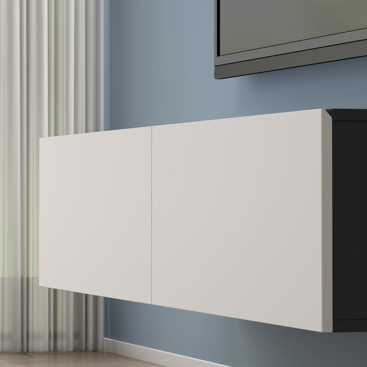 glasvilla mesa de televisión mueble de televisión armario con asa oculta y cierre suave mueble bajo armario colgante para sala de estar mueble de televisión02