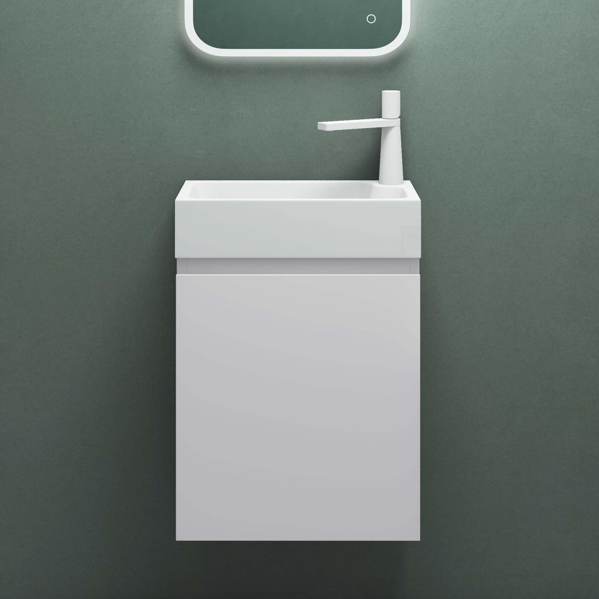 glasvilla Mobile Bagno Sospeso con Lavabo Bianco Mobiletto da Bagno 46x26x63cm Pisa02