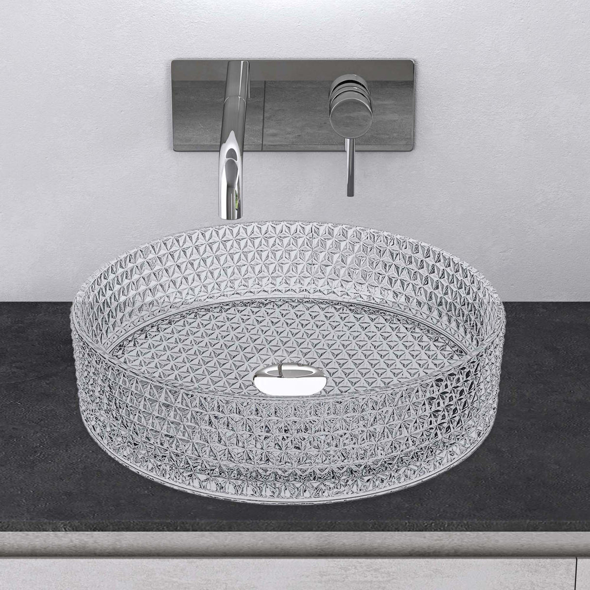 lavabo Glasvilla en verre, vasque à poser, lavabo rond
