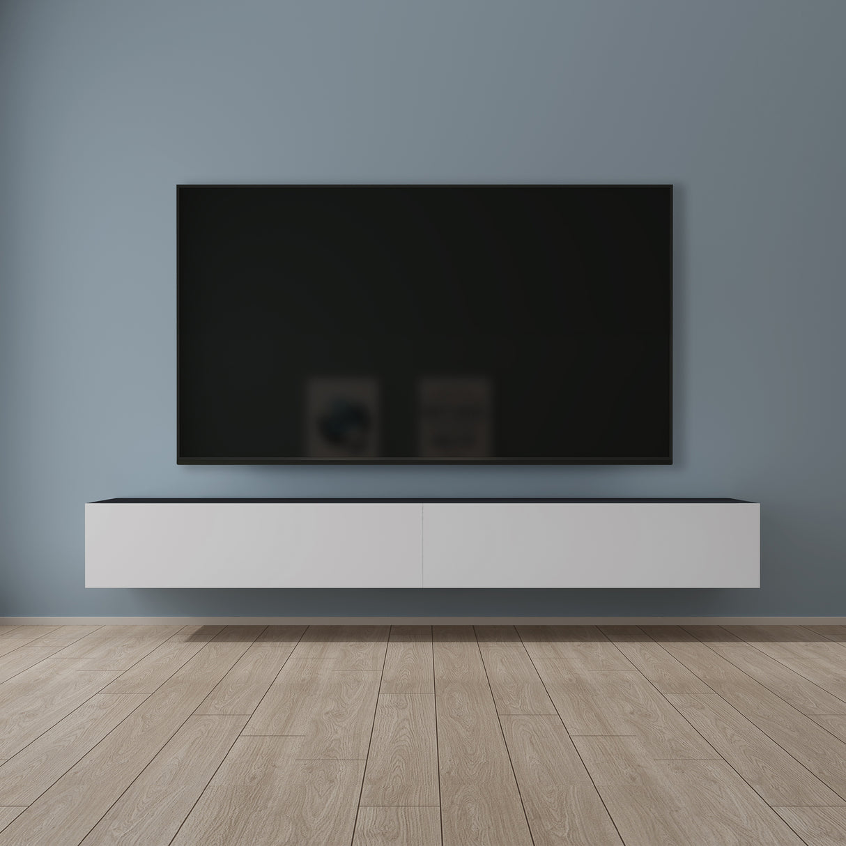 Glasvilla Design – Mueble TV suspendido con cierre suave y tirador oculto (Fernsehschrank02)