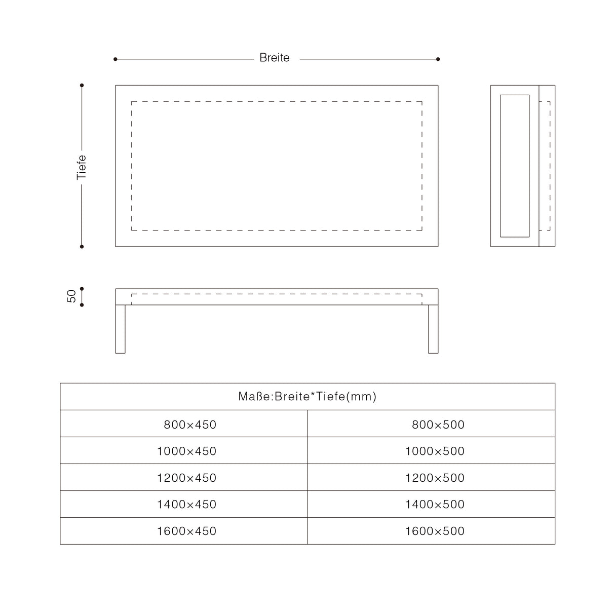 glasvilla Plan de Travail pour Lavabo avec 2 Supports de Console en Acier Inoxydable Support de Lavabo Panneau en Bois