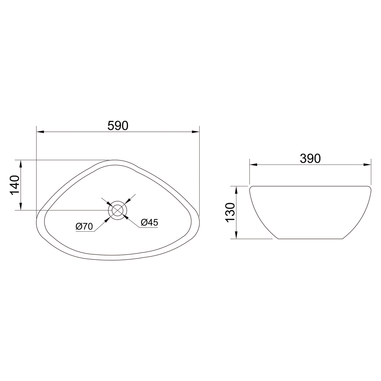 glasvilla lavabo lavabo de encimera cuenco lavabo de encimera de cerámica cuenco de encimera en blanco incl. recubrimiento nano Brüssel215