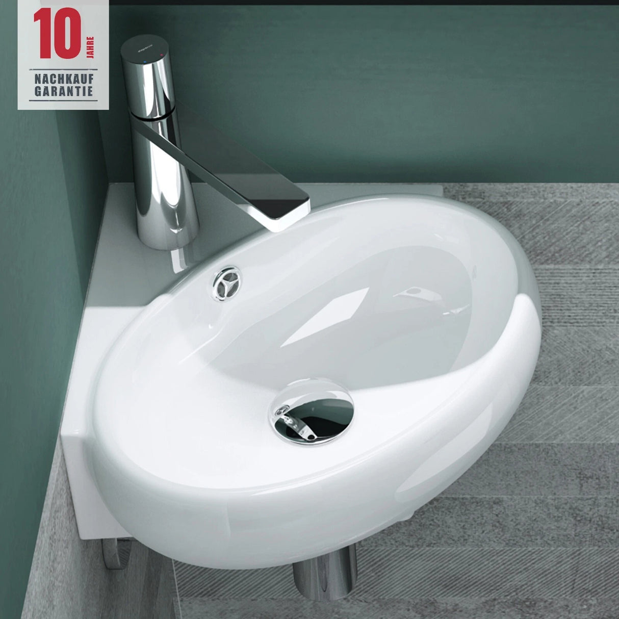 glasvilla lavabo lavabo de encimera lavabo colgante pequeño cuenco de cerámica blanco con recubrimiento nano para el baño y aseo de invitados Bruselas002