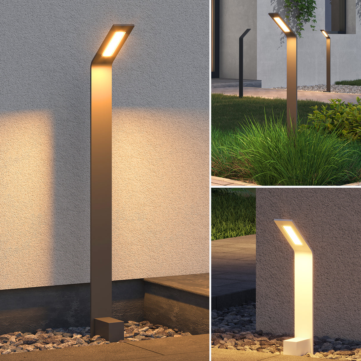 glasvilla Éclairage Extérieur IP65 | Éclairage de Chemin Extérieur | Borne Lumineuse pour Jardin, Lampadaire 3000K | Lampe d’Extérieur Lampadaire 6W Pfadfinder