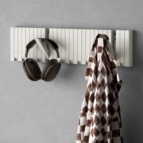 Glasvilla Design – Perchero de pared de madera con 7 ganchos magnéticos abatibles Twigro-01