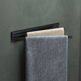 Porte-serviettes Glasvolla sans perçage, pivotant à 180° avec 3 bras, barre porte-serviettes auto-adhésive ou magnétique, porte-serviettes pour salle de bain et cuisine Folda-02